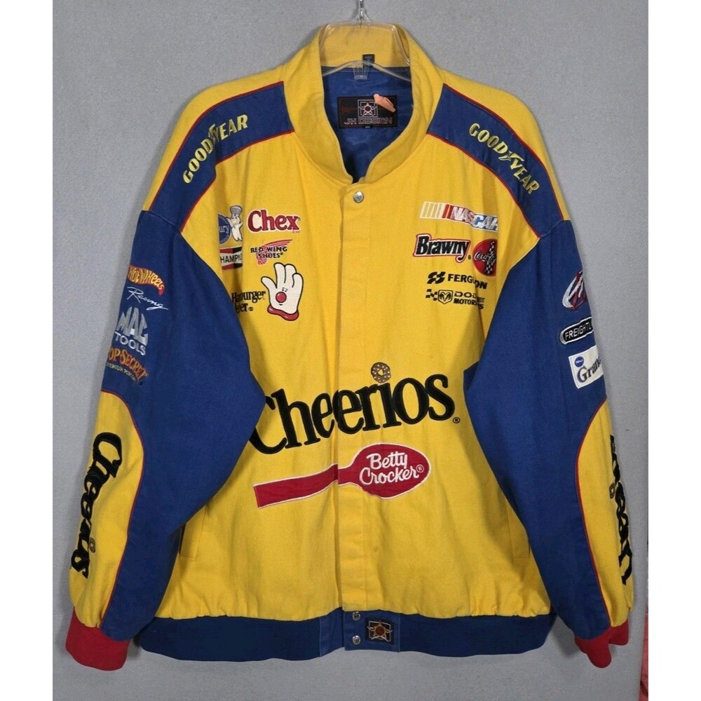 Vtg Cheerios NASCAR Racing Bobby LaBonte JH DESIGN Jacket Sz 3XL (Tag 6XL)